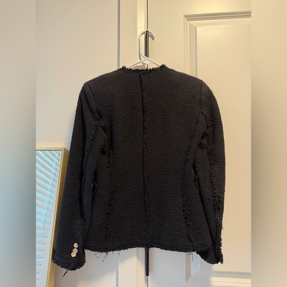 Zara Black Textured Double-Breasted Blazer - Picture 6 of 7